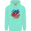 Torn Samoa Flag Samoan Day Football Childrens Kids Hoodie Peppermint