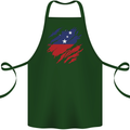 Torn Samoa Flag Samoan Day Football Cotton Apron 100% Organic Forest Green