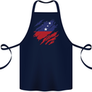 Torn Samoa Flag Samoan Day Football Cotton Apron 100% Organic Navy Blue
