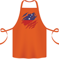 Torn Samoa Flag Samoan Day Football Cotton Apron 100% Organic Orange
