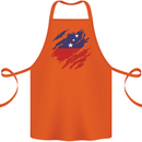 Torn Samoa Flag Samoan Day Football Cotton Apron 100% Organic Orange