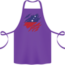 Torn Samoa Flag Samoan Day Football Cotton Apron 100% Organic Purple