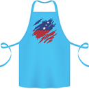 Torn Samoa Flag Samoan Day Football Cotton Apron 100% Organic Turquoise