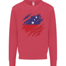Torn Samoa Flag Samoan Day Football Kids Sweatshirt Jumper Heliconia