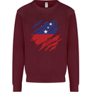 Torn Samoa Flag Samoan Day Football Kids Sweatshirt Jumper Maroon