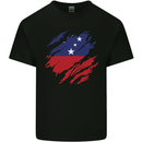 Torn Samoa Flag Samoan Day Football Kids T-Shirt Childrens Black
