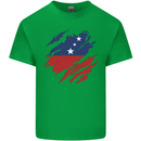 Torn Samoa Flag Samoan Day Football Kids T-Shirt Childrens Irish Green