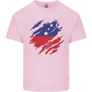 Torn Samoa Flag Samoan Day Football Kids T-Shirt Childrens Light Pink