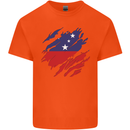 Torn Samoa Flag Samoan Day Football Kids T-Shirt Childrens Orange