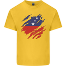 Torn Samoa Flag Samoan Day Football Kids T-Shirt Childrens Yellow