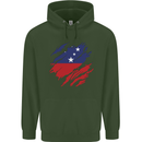 Torn Samoa Flag Samoan Day Football Mens 80% Cotton Hoodie Forest Green