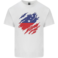 Torn Samoa Flag Samoan Day Football Mens Cotton T-Shirt Tee Top White