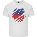 Torn Samoa Flag Samoan Day Football Mens Cotton T-Shirt Tee Top White