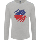 Torn Samoa Flag Samoan Day Football Mens Long Sleeve T-Shirt Sports Grey