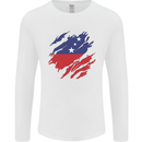 Torn Samoa Flag Samoan Day Football Mens Long Sleeve T-Shirt White
