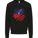 Torn Samoa Flag Samoan Day Football Mens Sweatshirt Jumper Black