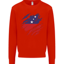 Torn Samoa Flag Samoan Day Football Mens Sweatshirt Jumper Bright Red