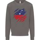 Torn Samoa Flag Samoan Day Football Mens Sweatshirt Jumper Charcoal