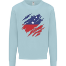 Torn Samoa Flag Samoan Day Football Mens Sweatshirt Jumper Light Blue