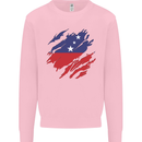 Torn Samoa Flag Samoan Day Football Mens Sweatshirt Jumper Light Pink