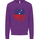 Torn Samoa Flag Samoan Day Football Mens Sweatshirt Jumper Purple