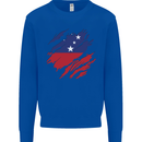 Torn Samoa Flag Samoan Day Football Mens Sweatshirt Jumper Royal Blue