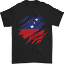 Torn Samoa Flag Samoan Day Football Mens T-Shirt 100% Cotton Black