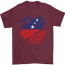 Torn Samoa Flag Samoan Day Football Mens T-Shirt 100% Cotton Maroon
