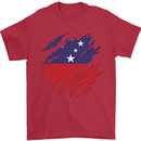 Torn Samoa Flag Samoan Day Football Mens T-Shirt 100% Cotton Red