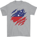 Torn Samoa Flag Samoan Day Football Mens T-Shirt 100% Cotton Sports Grey