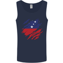 Torn Samoa Flag Samoan Day Football Mens Vest Tank Top Navy Blue