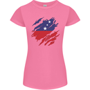 Torn Samoa Flag Samoan Day Football Womens Petite Cut T-Shirt Azalea
