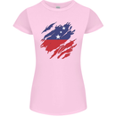 Torn Samoa Flag Samoan Day Football Womens Petite Cut T-Shirt Light Pink