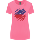 Torn Samoa Flag Samoan Day Football Womens Wider Cut T-Shirt Azalea