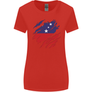Torn Samoa Flag Samoan Day Football Womens Wider Cut T-Shirt Red