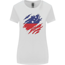 Torn Samoa Flag Samoan Day Football Womens Wider Cut T-Shirt White