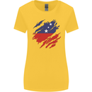 Torn Samoa Flag Samoan Day Football Womens Wider Cut T-Shirt Yellow