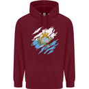 Torn San Marino Flag Sammarinese Day Football Childrens Kids Hoodie Maroon