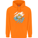 Torn San Marino Flag Sammarinese Day Football Childrens Kids Hoodie Orange