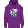 Torn San Marino Flag Sammarinese Day Football Childrens Kids Hoodie Purple