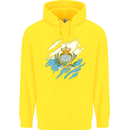 Torn San Marino Flag Sammarinese Day Football Childrens Kids Hoodie Yellow