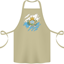 Torn San Marino Flag Sammarinese Day Football Cotton Apron 100% Organic Khaki