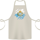 Torn San Marino Flag Sammarinese Day Football Cotton Apron 100% Organic Natural