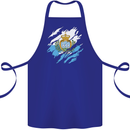 Torn San Marino Flag Sammarinese Day Football Cotton Apron 100% Organic Royal Blue
