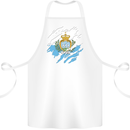 Torn San Marino Flag Sammarinese Day Football Cotton Apron 100% Organic White