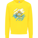 Torn San Marino Flag Sammarinese Day Football Kids Sweatshirt Jumper Yellow