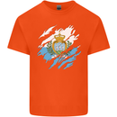 Torn San Marino Flag Sammarinese Day Football Kids T-Shirt Childrens Orange