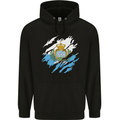 Torn San Marino Flag Sammarinese Day Football Mens 80% Cotton Hoodie Black