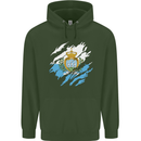 Torn San Marino Flag Sammarinese Day Football Mens 80% Cotton Hoodie Forest Green