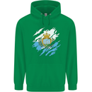 Torn San Marino Flag Sammarinese Day Football Mens 80% Cotton Hoodie Irish Green